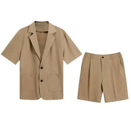 Men's Notched Lapel Collar Suit Set logo